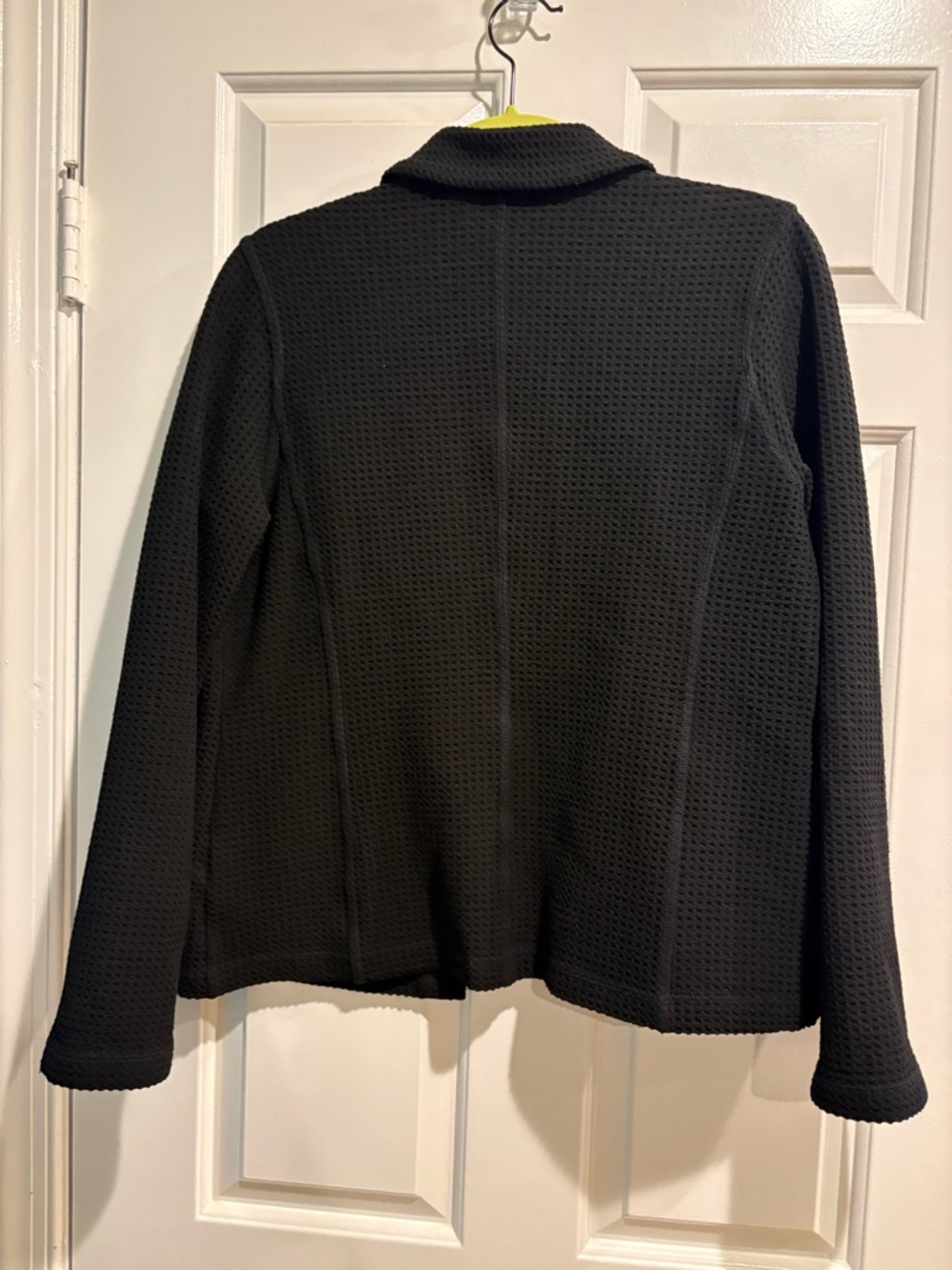 Eileen Fisher  Waffle Weave Knit Jacket Blazer cardigan Sz M black - Picture 2 of 5